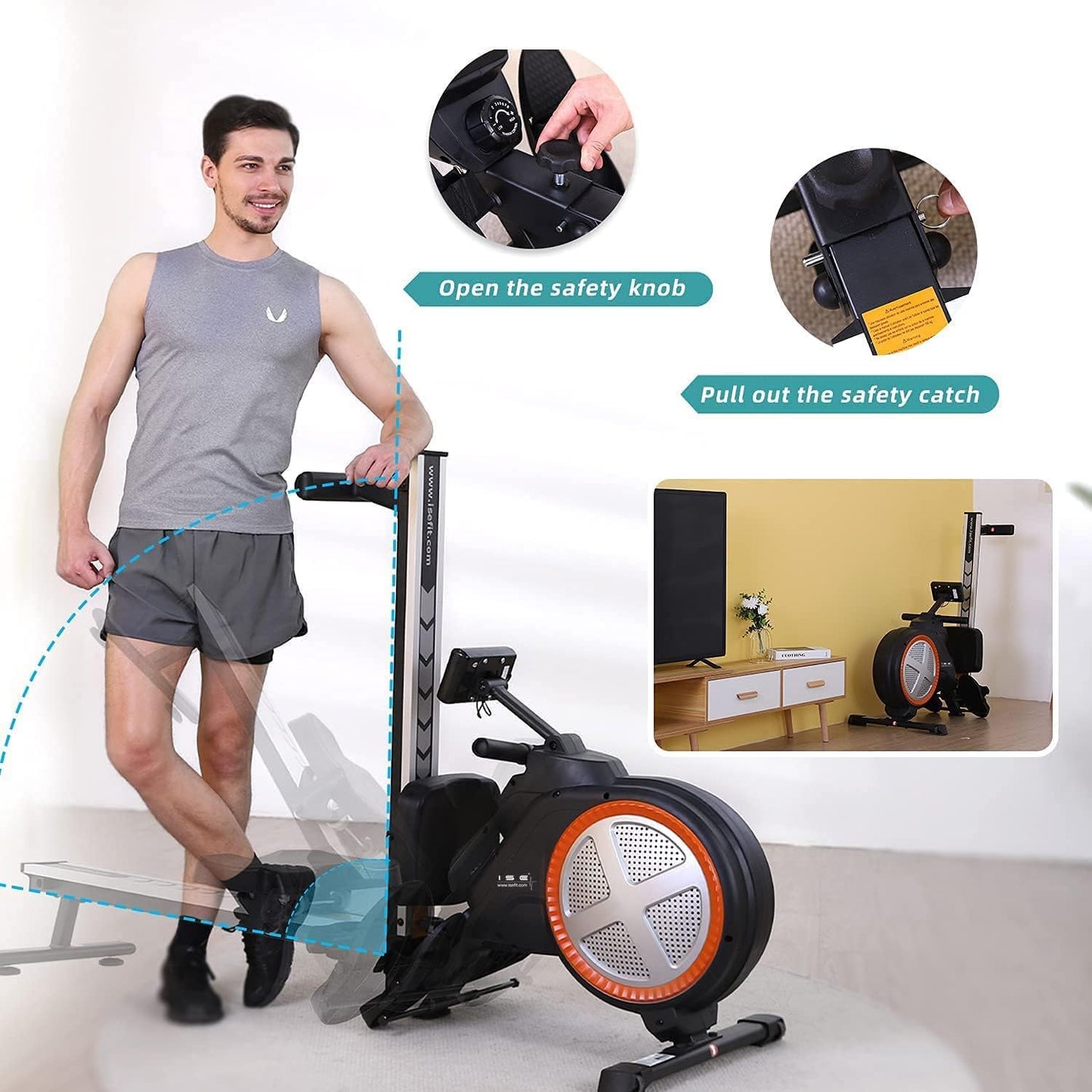 MAGNETIC RESISTANCE ROWING MACHINE